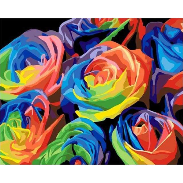 paint by numbers | Multicolor Roses | easy flowers Pop Art | FiguredArt