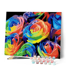Load image into Gallery viewer, paint by numbers | Multicolor Roses | easy flowers Pop Art | FiguredArt
