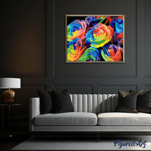 Load image into Gallery viewer, paint by numbers | Multicolor Roses | easy flowers Pop Art | FiguredArt