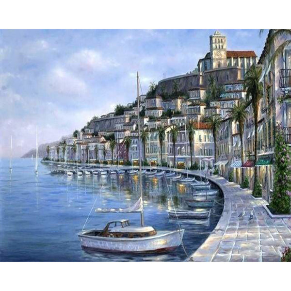paint by numbers | Port at the end of Day | cities intermediate | FiguredArt