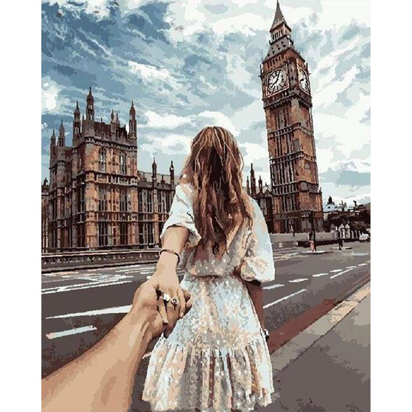 paint by numbers | Romantic Stroll London | cities intermediate | FiguredArt