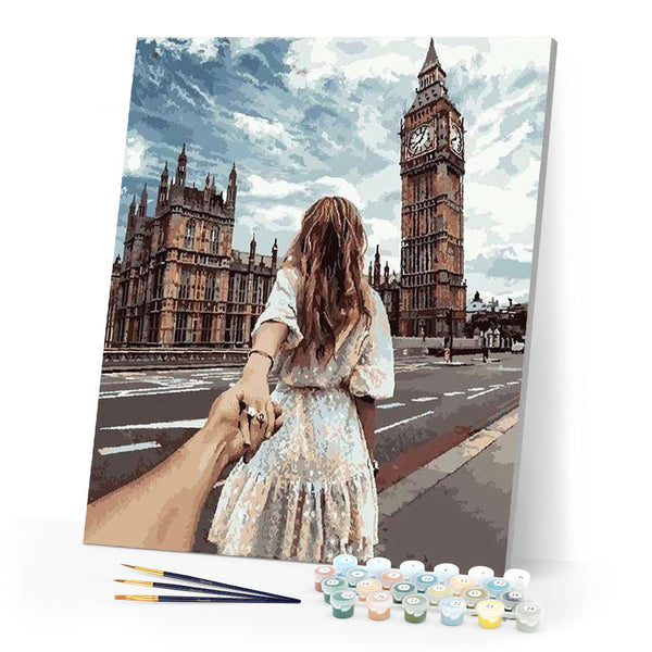 paint by numbers | Romantic Stroll London | cities intermediate | FiguredArt