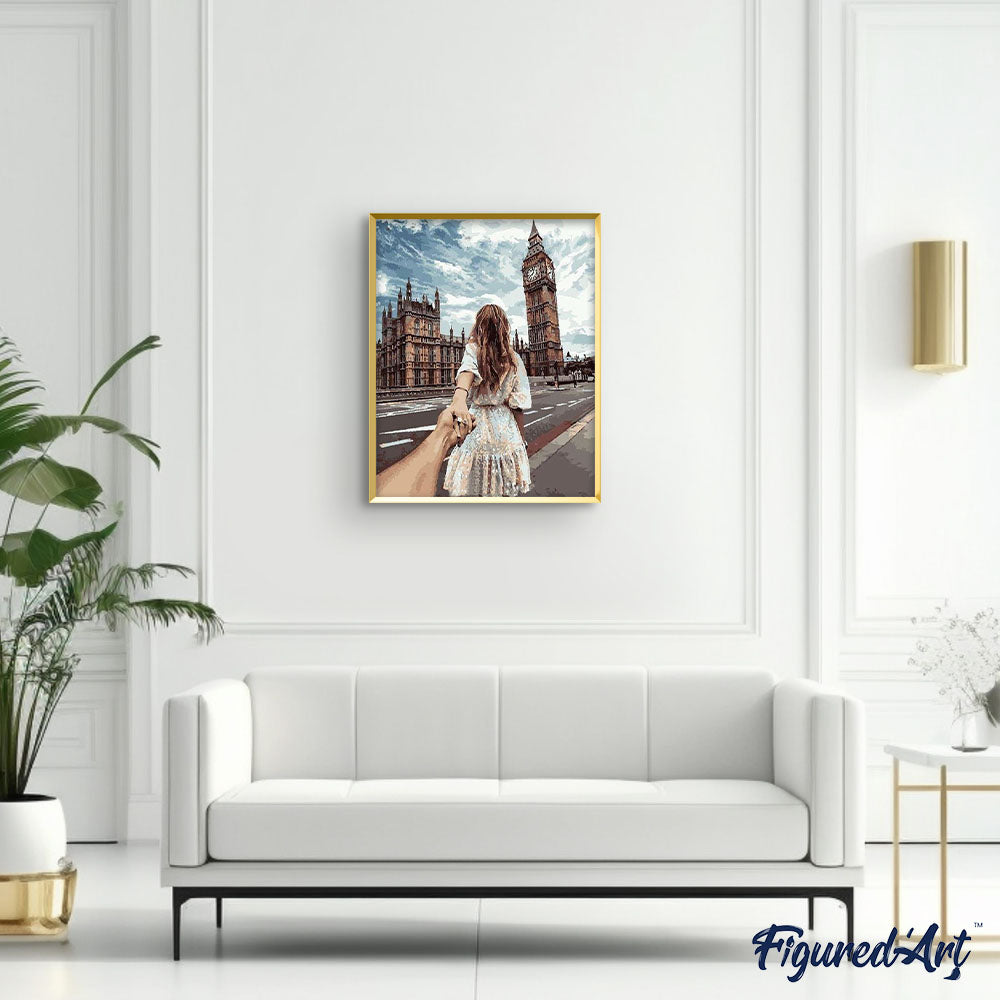 paint by numbers | Romantic Stroll London | cities intermediate | FiguredArt