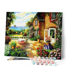 Load image into Gallery viewer, paint by numbers | On the terrace | advanced flowers landscapes | FiguredArt