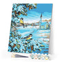 paint by numbers | Two Birds in the Snow | animals birds easy | FiguredArt