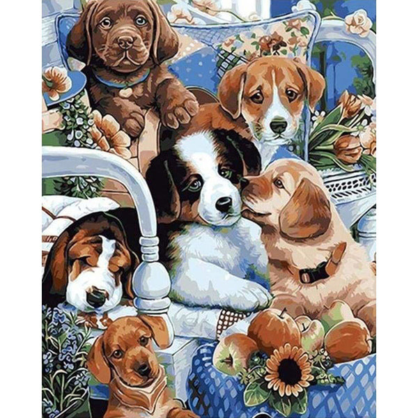 paint by numbers | Cute Dogs | animals dogs intermediate | FiguredArt