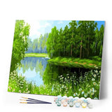paint by numbers | Trees near the lake | advanced landscapes trees | FiguredArt