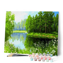 Load image into Gallery viewer, paint by numbers | Trees near the lake | advanced landscapes trees | FiguredArt