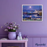 paint by numbers | Harbor by Night | advanced cities landscapes ships and boats | FiguredArt