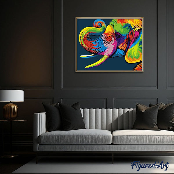 paint by numbers | Elephant Pop Colors | animals easy elephants Pop Art | FiguredArt