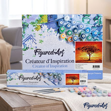 Load image into Gallery viewer, paint by numbers | Sunset and Elephants | animals easy elephants landscapes trees | FiguredArt