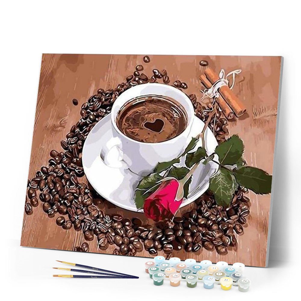 paint by numbers | Coffee and Rose | easy romance | FiguredArt