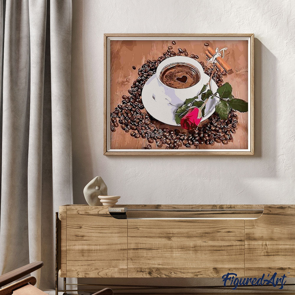 paint by numbers | Coffee and Rose | easy romance | FiguredArt