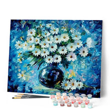 Load image into Gallery viewer, paint by numbers | Daisies and blue vase | advanced flowers | FiguredArt
