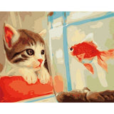 paint by numbers | Cat and Goldfish | animals cats easy | FiguredArt