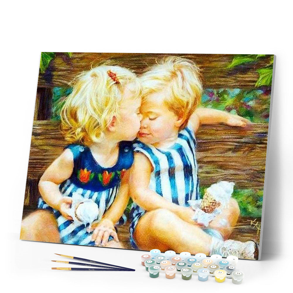 paint by numbers | Loving Kids | advanced portrait | FiguredArt
