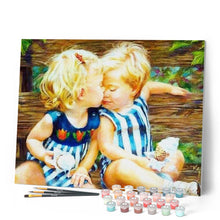 Load image into Gallery viewer, paint by numbers | Loving Kids | advanced portrait | FiguredArt