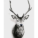 paint by numbers | Deer head Black and White | animals deer easy | FiguredArt