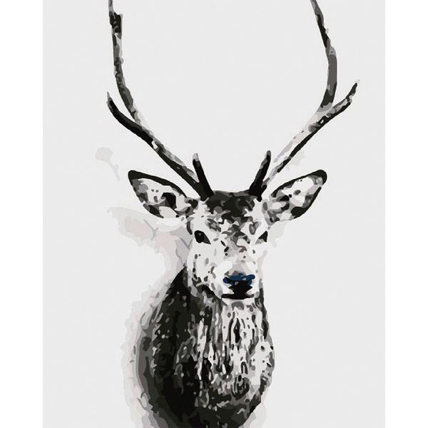 paint by numbers | Deer head Black and White | animals deer easy | FiguredArt