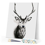 paint by numbers | Deer head Black and White | animals deer easy | FiguredArt