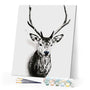 paint by numbers | Deer head Black and White | animals deer easy | FiguredArt