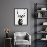 paint by numbers | Deer head Black and White | animals deer easy | FiguredArt
