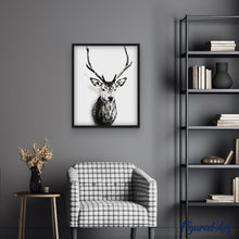 Load image into Gallery viewer, paint by numbers | Deer head Black and White | animals deer easy | FiguredArt