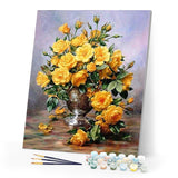 paint by numbers | Yellow Vase and Flowers | advanced flowers | FiguredArt