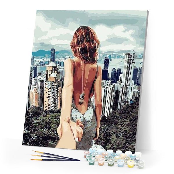 paint by numbers | Romantic Stroll Hills Hong Kong | cities intermediate romance | FiguredArt
