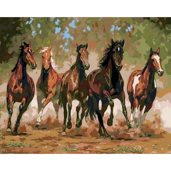 paint by numbers | Horses in the Ranch | animals horses intermediate | FiguredArt