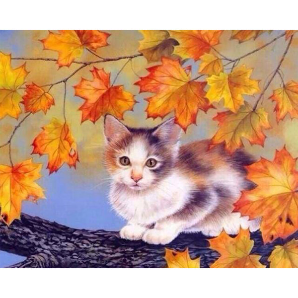 paint by numbers | Kitten on a Branch | animals cats easy | FiguredArt