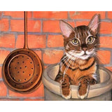 paint by numbers | Cat playing in the kitchen | animals cats easy | FiguredArt