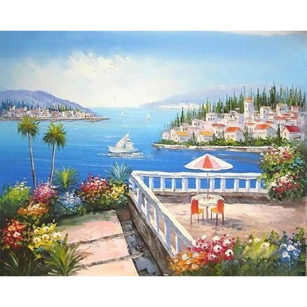 paint by numbers | Summer Horizon | intermediate landscapes ships and boats | FiguredArt