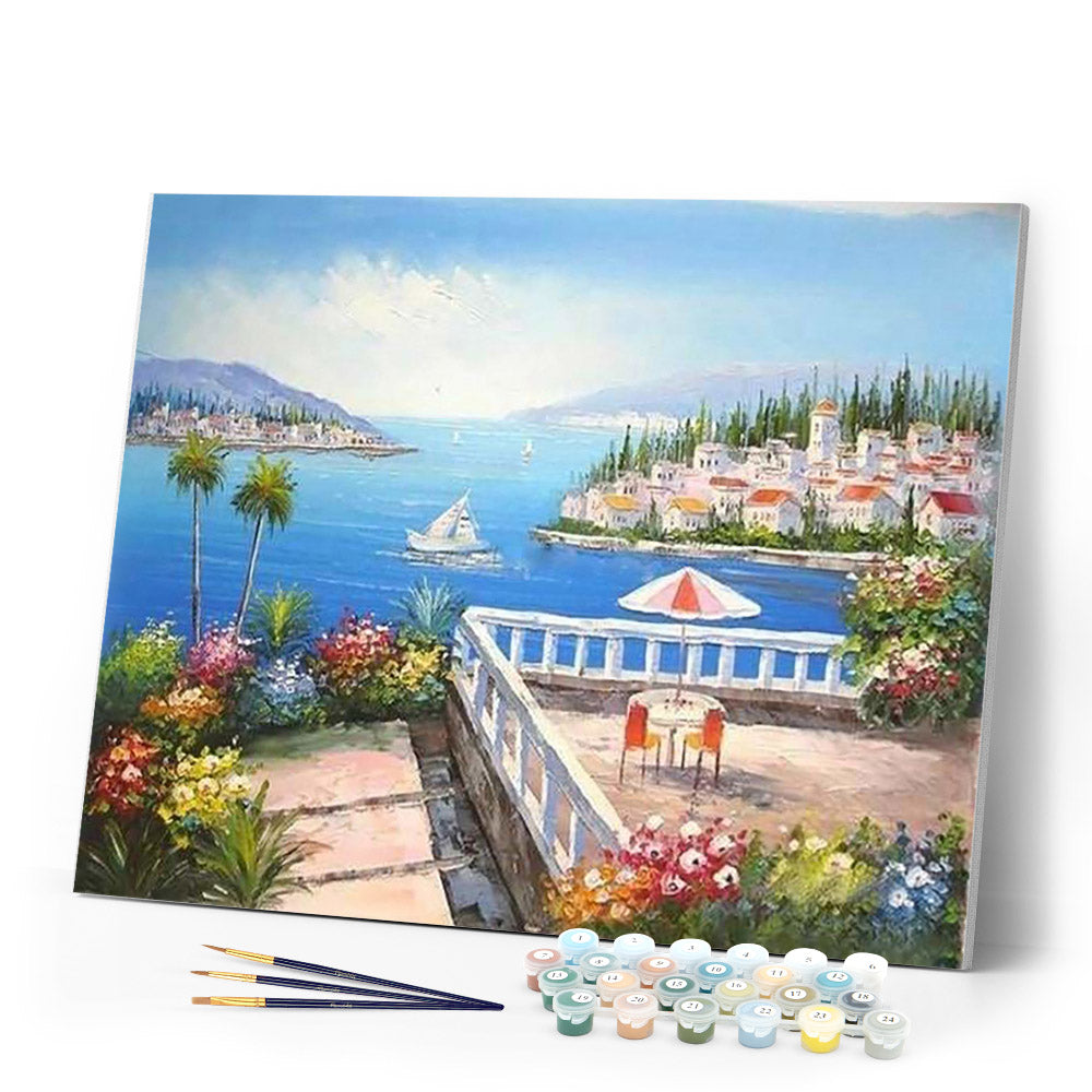 paint by numbers | Summer Horizon | intermediate landscapes ships and boats | FiguredArt