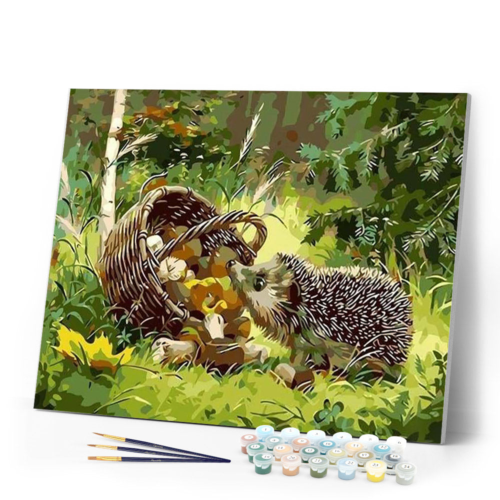 paint by numbers | Little Hedgehog | animals hedgehogs intermediate | FiguredArt