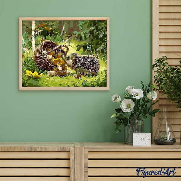 paint by numbers | Little Hedgehog | animals hedgehogs intermediate | FiguredArt