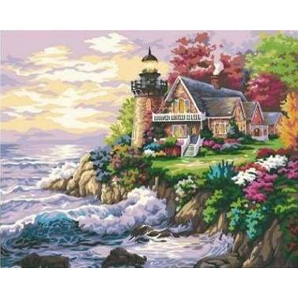 paint by numbers | House near the Lighthouse | advanced landscapes | FiguredArt