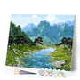 paint by numbers | Mountain View and River | advanced landscapes mountains | FiguredArt