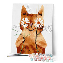 Load image into Gallery viewer, paint by numbers | Cat and Daisies | animals cats easy | FiguredArt