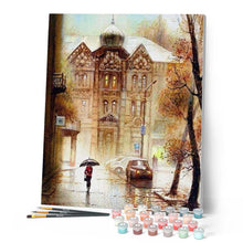 Load image into Gallery viewer, paint by numbers | Street Winter in Russia | advanced cities | FiguredArt