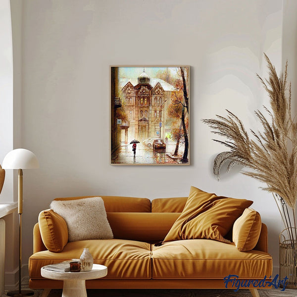 paint by numbers | Street Winter in Russia | advanced cities | FiguredArt