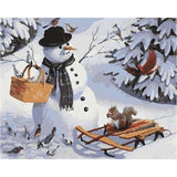 paint by numbers | Snowman and Squirrel | animals christmas easy | FiguredArt