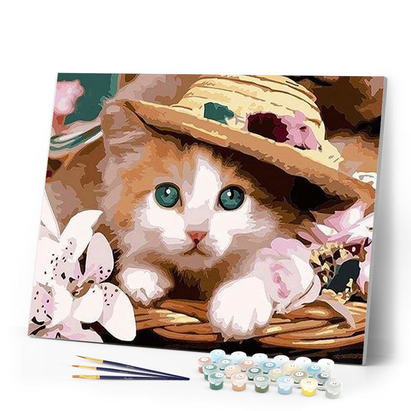 paint by numbers | Cat wearing a Hat | animals cats easy | FiguredArt
