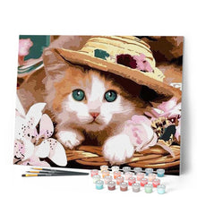 Load image into Gallery viewer, paint by numbers | Cat wearing a Hat | animals cats easy | FiguredArt
