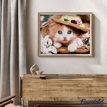 Load image into Gallery viewer, paint by numbers | Cat wearing a Hat | animals cats easy | FiguredArt