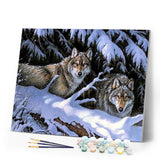 paint by numbers | Wolves in Winter | advanced animals wolves | FiguredArt