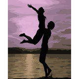 paint by numbers | Lovers on the Beach at Night | easy romance | FiguredArt