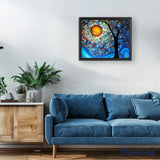paint by numbers | Tree and Full Moon | intermediate trees | FiguredArt