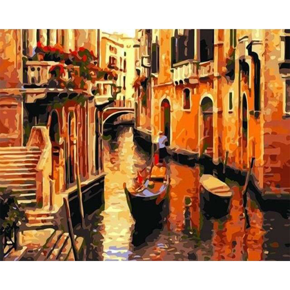 paint by numbers | Gondolas in Venice | cities intermediate | FiguredArt