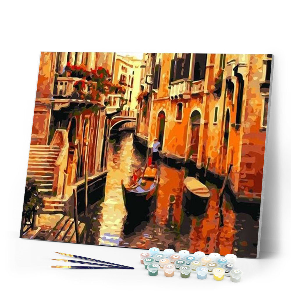 paint by numbers | Gondolas in Venice | cities intermediate | FiguredArt